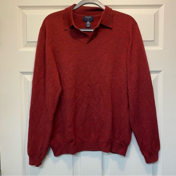 Brooks Brothers Sweater Fine Italian 100% Merino Wool Mens Size Large - Picture 3 of 4